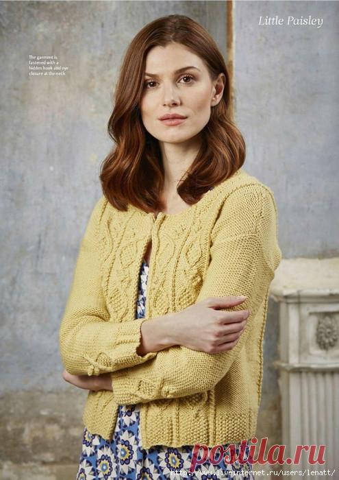 Жакет с фактурным узором спицами — HandMade