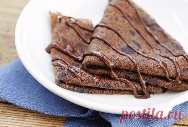 Шоколадные блинчики на молоке | Печем и варим
