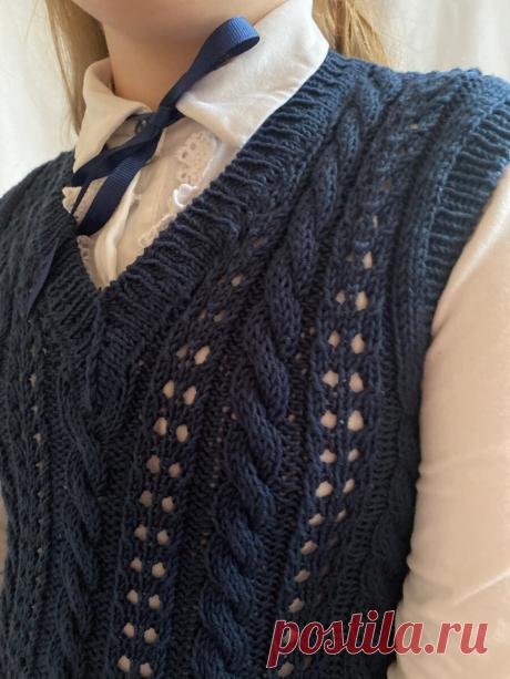 Жилет спицами - описание вязания | Мила Кудрявцева Все о вязании и рукоделии | Дзен