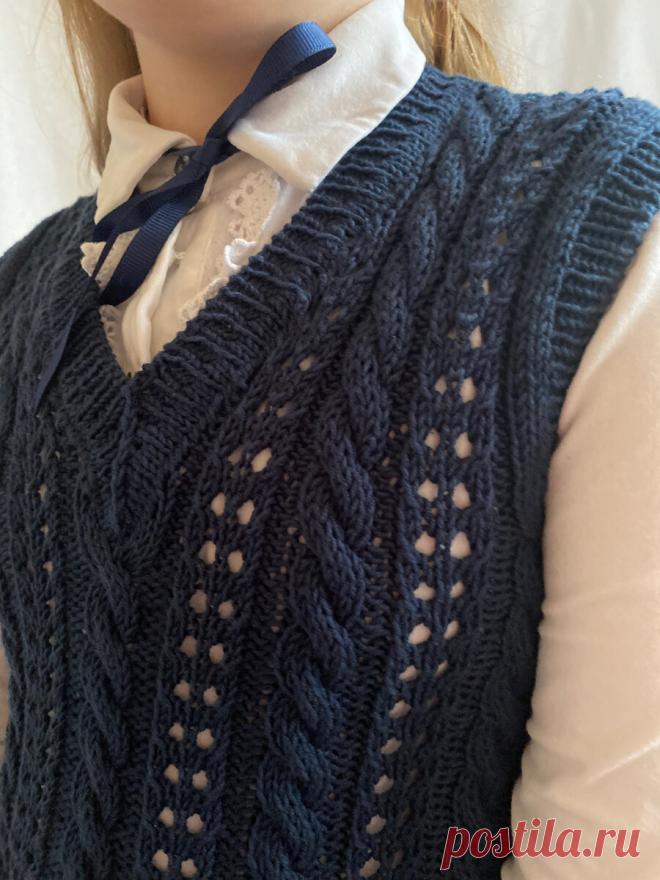 Жилет спицами - описание вязания | Мила Кудрявцева Все о вязании и рукоделии | Дзен