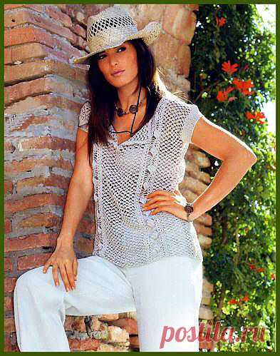 Пуловер с ажурными полосами. Связать пуловер. - Схемы вязания пуловера - Схемы для вязания - Уроки вязания крючком - Вязание крючком, мотивы, схемы для вязания крючком