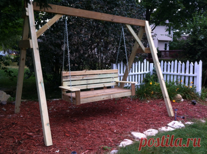 Build DIY How to build a-frame porch swing stand PDF Plans Wooden sharpening wood lathe turning tools – mikel901eg