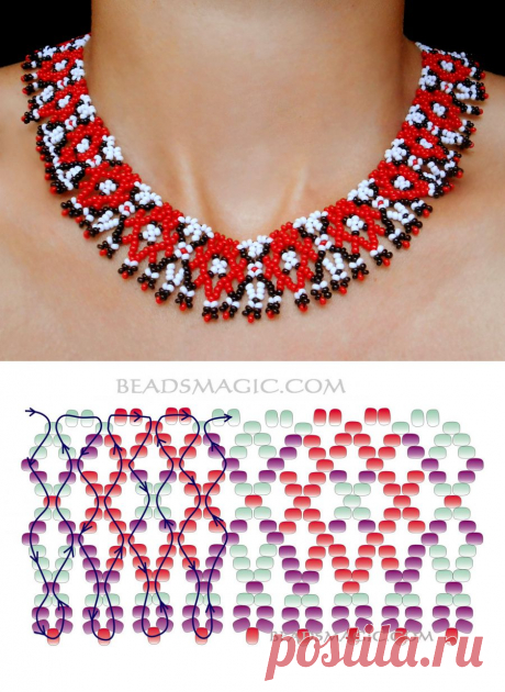 Free pattern for beautiful beaded necklace Agnes | Beads Magic