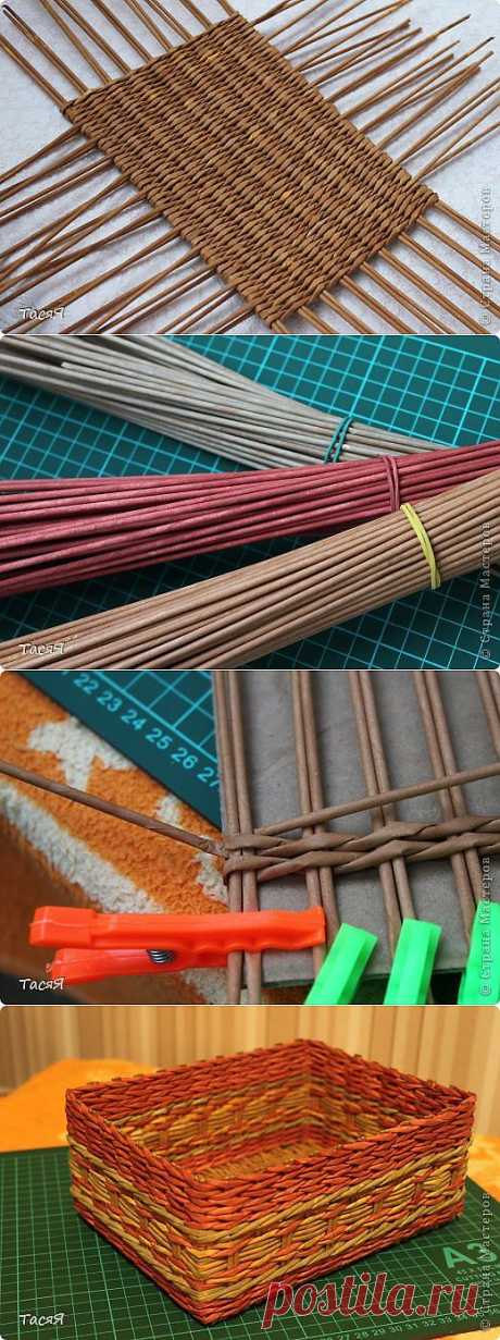 Пробуем прямоугольное плетеное дно... 3-месячной годовщине плетения посвящается ))) | Страна Мастеров