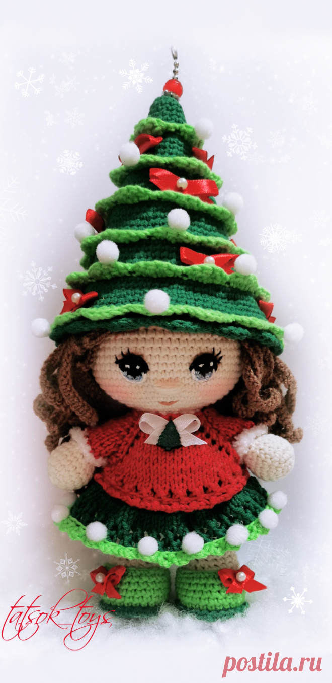 PDF Пупс малышка в костюме ёлочки крючком. FREE crochet pattern; Аmigurumi doll patterns. Амигуруми схемы и описания на русском. Вязаные игрушки и поделки своими руками #amimore - Кукла, пупс, doll puppet, muñeca boneca, poupée, puppe, panenka, bebek, lalka. Amigurumi doll pattern free; amigurumi patterns; amigurumi crochet; amigurumi crochet patterns; amigurumi patterns free; amigurumi today.