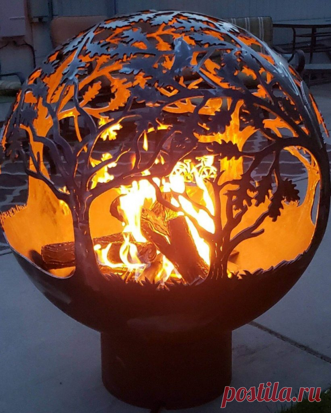 Дизайнерские огненные шары в саду ~ Planetalsad