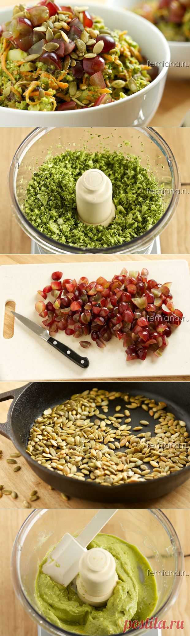 Вкуснейший летний и почти сыродческий салат из брокколи с заправкой из авокадо | FEMIANA
