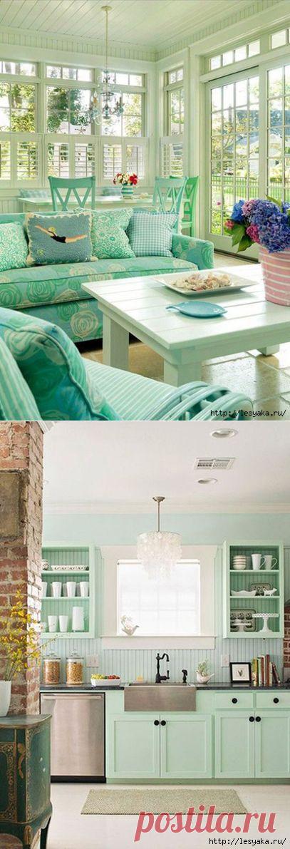 Мятный интерьер: идеи для дома.