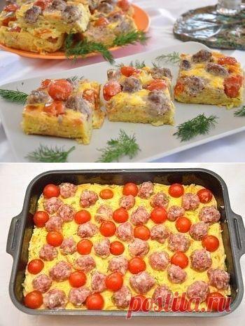 Картофельная запеканка с мясными шариками