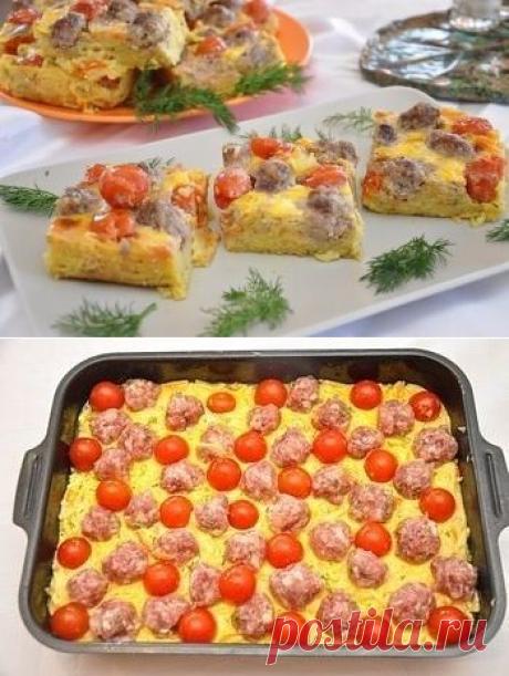 Картофельная запеканка с мясными шариками