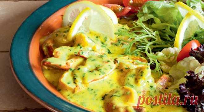 Креветки в сливочном соусе, пошаговый рецепт с фото