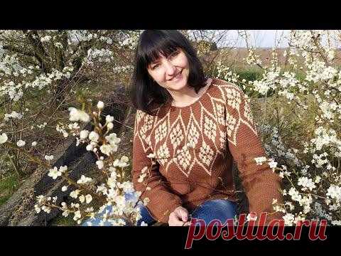 Джемпер "Тирамису". Жаккард крючком. Часть 11. Фотоальбом.