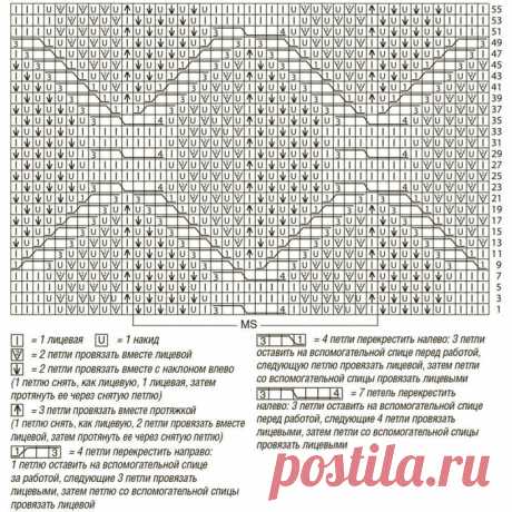 Полуприлегающий пуловер с ажурными ромбами