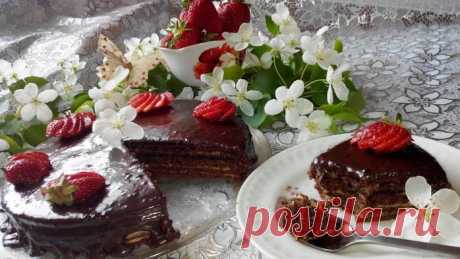 Шоколадно - песочный торт.