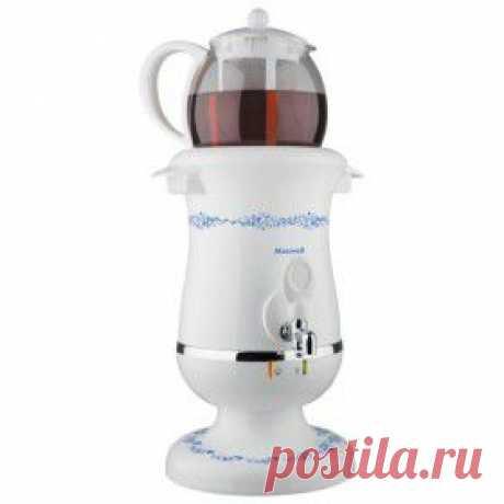 Купить Электросамовар Maxwell MW-1789 B /1800 Вт /2.5 кг /пластик /белый в Пензе, цена / Интернет-магазин &quot;Vseinet.ru&quot;.
Maxwell MW-1789 - это электрический самовар, выполненный из высококачественного термостойкого пластика с хромированным краном. Данная модель способна поддерживать температуру воды, а также оснащена скрытым нагревательным элементом и индикатором работы. В комплект входит стеклянный заварочный чайник, объемом 1.2 л.