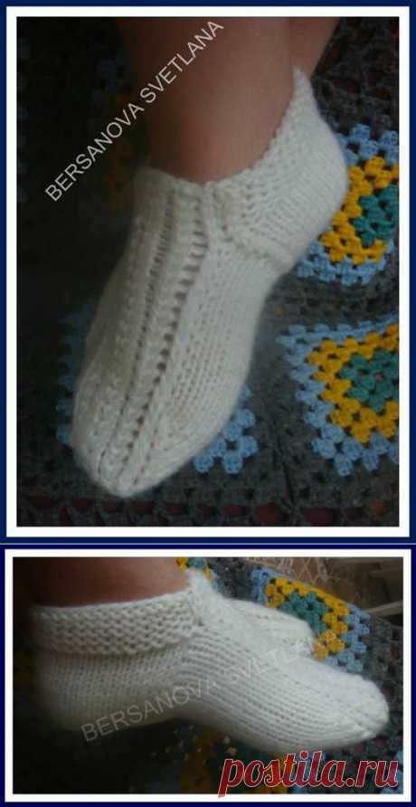 Как связать следочки спицами без шва на двух спицах?