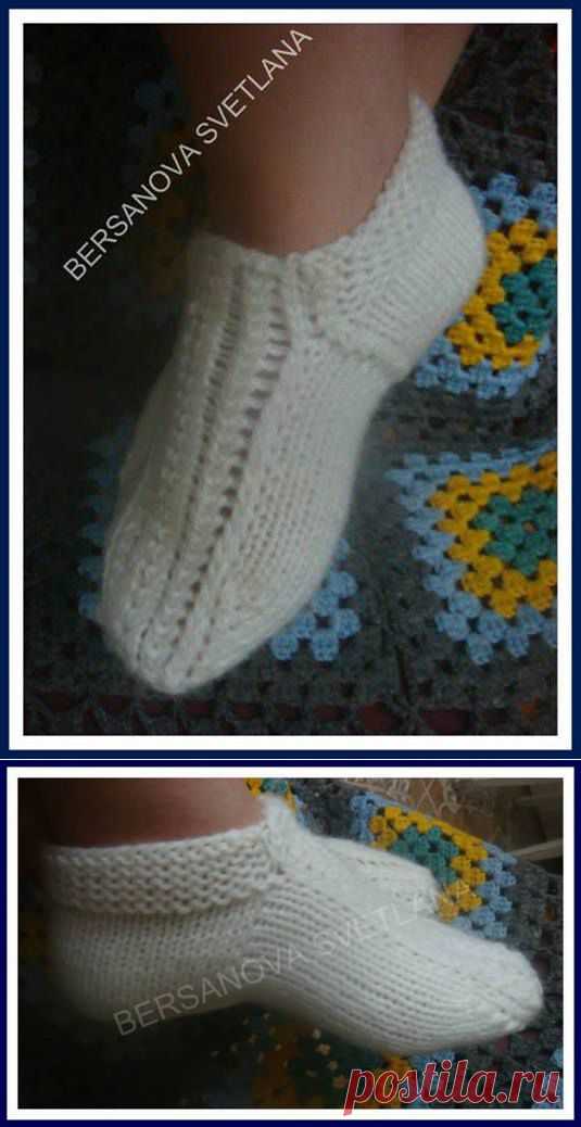 Как связать следочки спицами без шва на двух спицах?