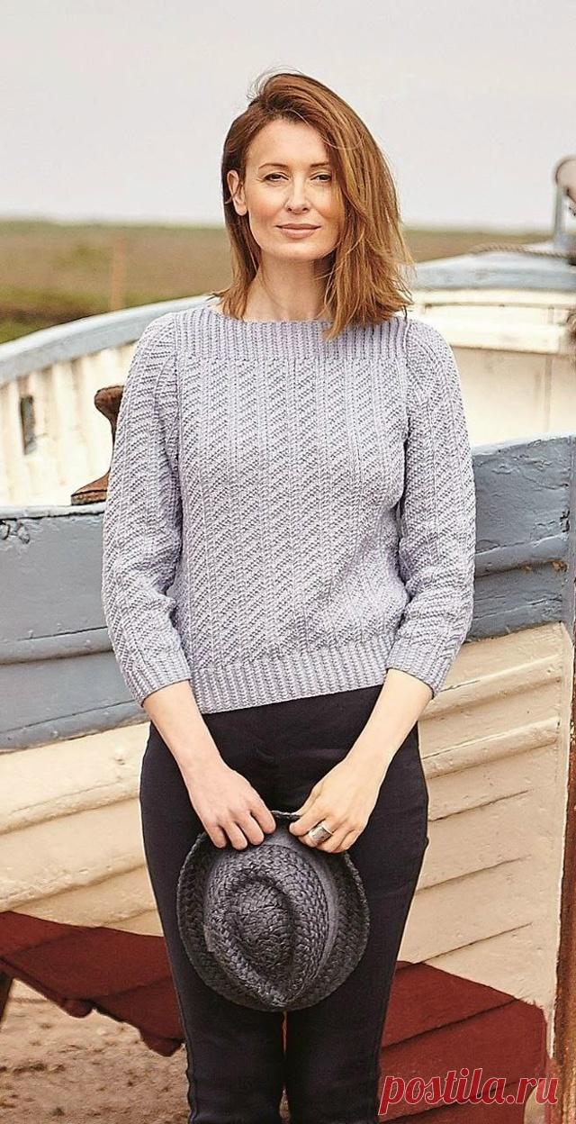 Пост на стене Джемпер Egmere от дизайнера Sarah Hatton, классический базовый джемпер с рельефным узором