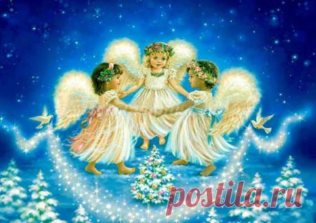 Подарок на Рождество своими руками. Открытка с Ангелами