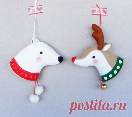 PDF pattern Reindeer and Polar bear Felt Christmas by iManuFatti
