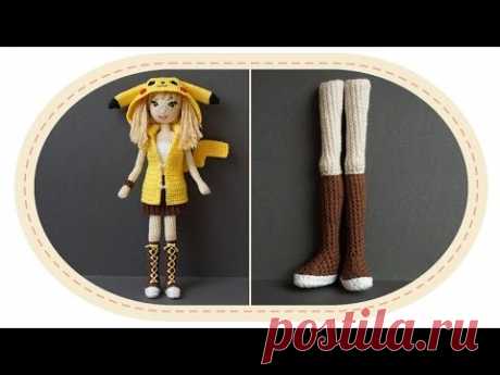 Девушка Пикачу крючком, часть 1 (Ноги, часть 1). Crochet Pikachu girl, part 1 (legs, part 1).