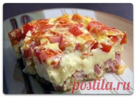 Как приготовить омлет с помидорами и ветчиной в духовке - рецепт, ингридиенты и фотографии