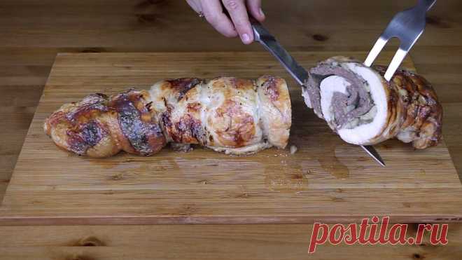 Рулет из курицы с печенью и грибами – Kyxarka.ru