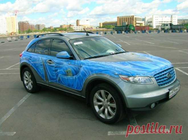 Аэрография Инфинити: этапы росписи автомобиля