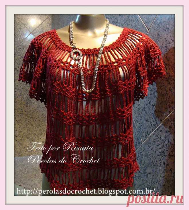 Ажурная блуза-туника крючком