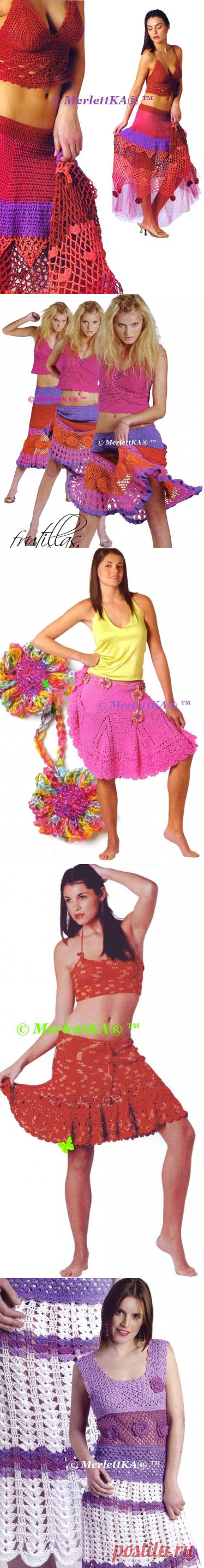 Летние вязаные юбки и комплекты ☆ подборка ☆ вязание крючком
