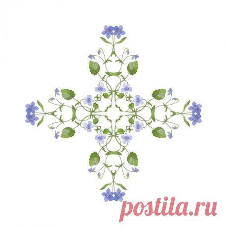 ​Узоры из фиалок Узоры из фиалокВ качестве примера к мастер-классу "Уроки дизайна вышивки: симметрия" хочу показать, как самые простые цветочные мотивы могут дать много вариантов узоров.https://www.diyideas.ru/pages/edit/43777