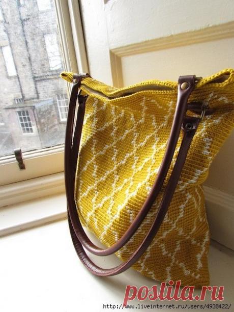 МАРОККАНСКАЯ СУМКА В ТЕХНИКЕ ТАПЕСТРИ (Вязание крючком) — Журнал Вдохновение Рукодельницы