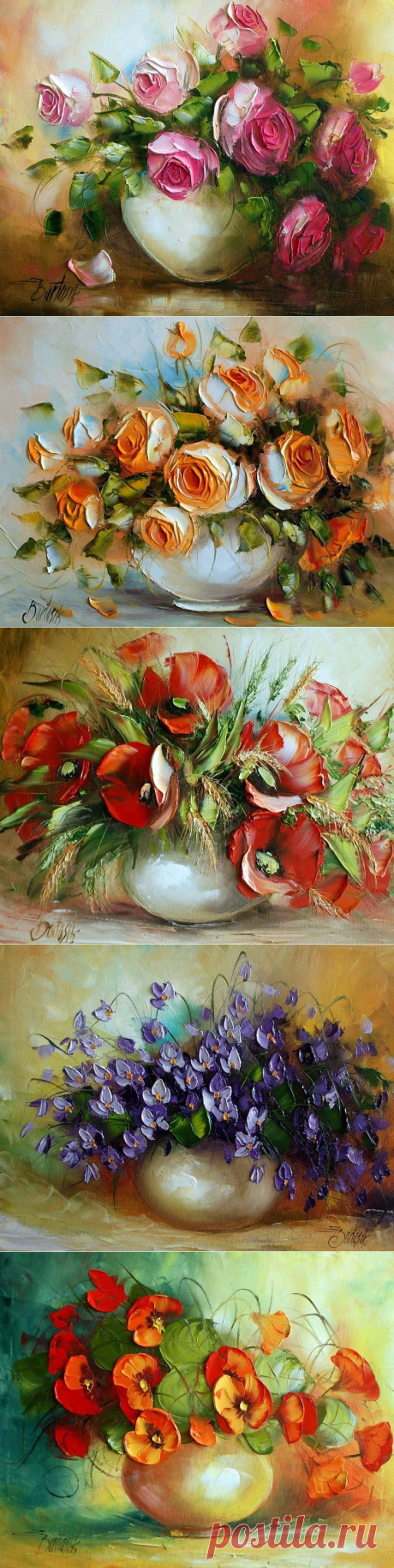 Цветочные натюрморты. Художница Ewa Bartosik..