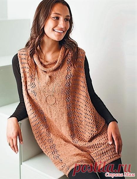 Стильная туника с дырчатым узором. Спицы. - ВЯЗАНАЯ МОДА+ ДЛЯ НЕМОДЕЛЬНЫХ ДАМ - Страна Мам