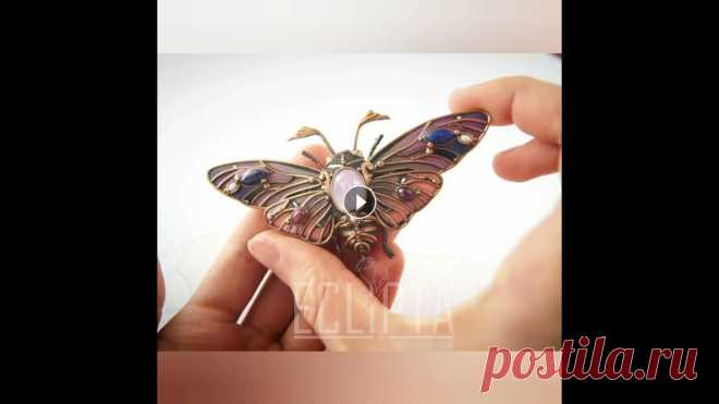 Брошь мотылек Aurora из полимерной глины. Авторская ручная работа ECLIPTA jewelry Брошь мотылек Aurora из полимерной глины. Показываю брошь со всех сторон. Авторская ручная работа. ECLIPTA jewelry...