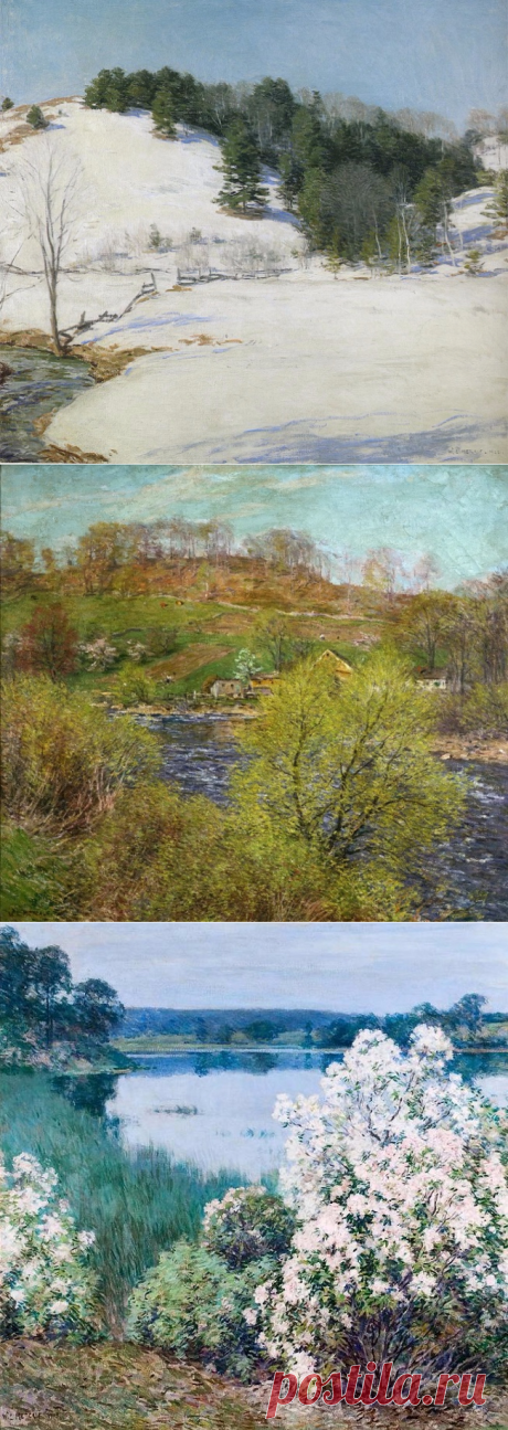 Пусть согреет теплом твою душу она... Художник Уиллард Лерой Меткалф / Willard Leroy Metcalf (США, 1868-1925)