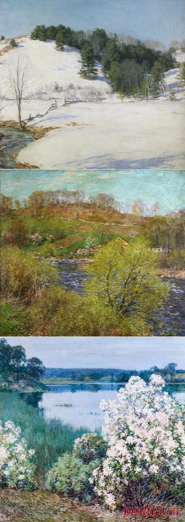 Пусть согреет теплом твою душу она... Художник Уиллард Лерой Меткалф / Willard Leroy Metcalf (США, 1868-1925)