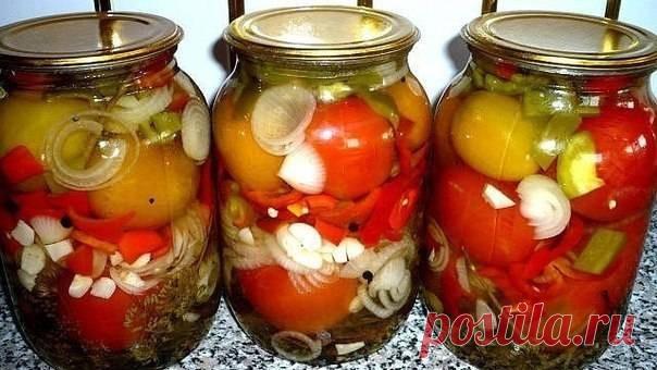 ПОМИДОРЫ С ЛУКОМ В МАСЛЕ |