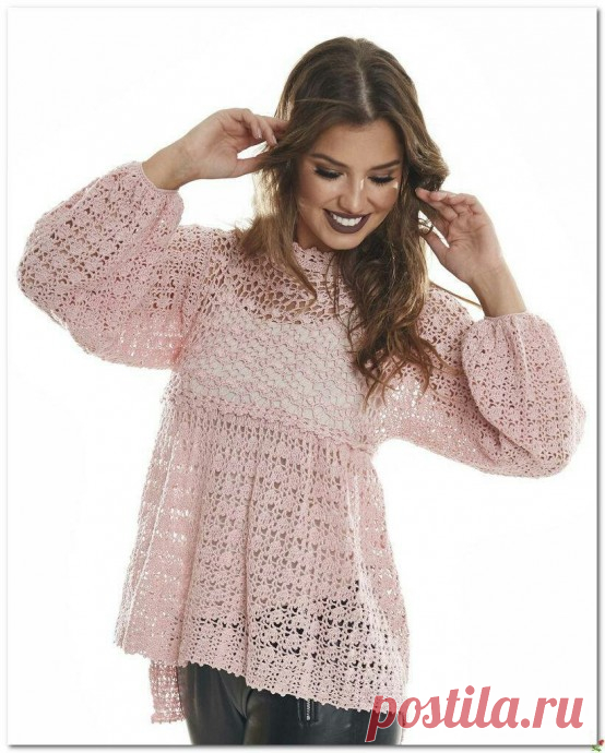 Свободная туника, вяжем крючком