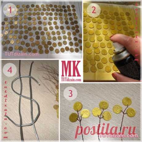 Денежное дерево в форме доллара » Планета рукоделия