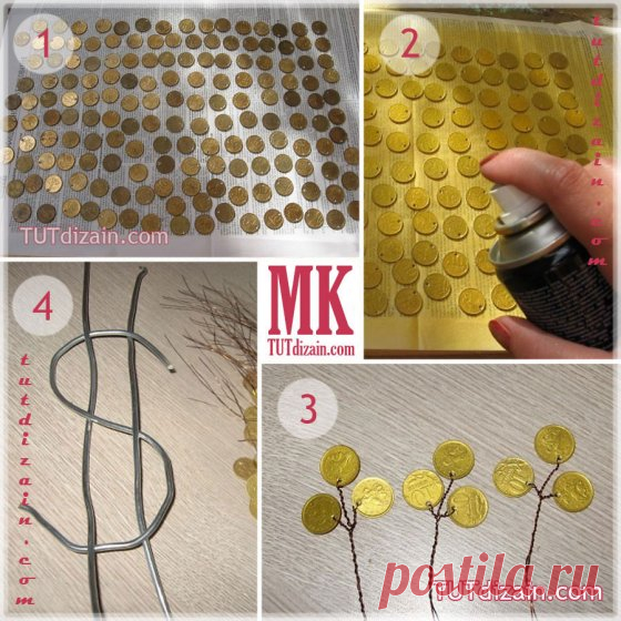 Денежное дерево в форме доллара » Планета рукоделия