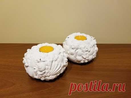 Подсвечник из ракушек. DIY. Candlestick made of shells.