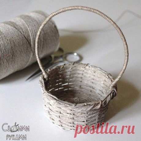 Корзинка из джутового шпагата — DIYIdeas