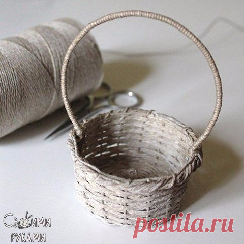 Корзинка из джутового шпагата — DIYIdeas