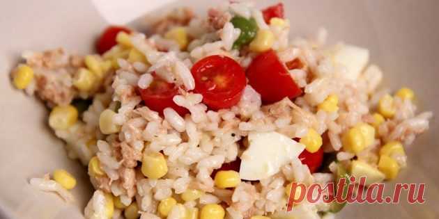 10 интересных салатов с рисом