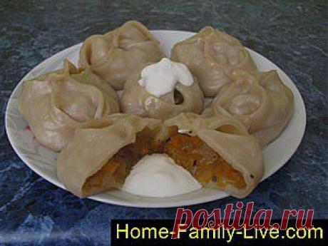 Кулинарные рецепты Манты с тыквой - пошаговый фоторецепт - постные манты с тыквой