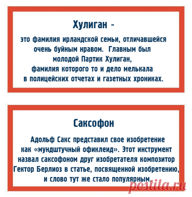 Открытки об истории происхождения слов.