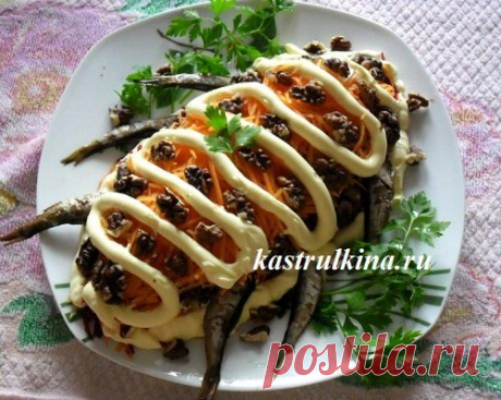 Праздничный салат со шпротами