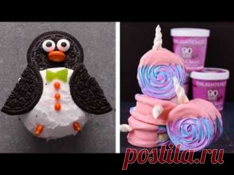 СУПЕР -Unicorn Meringue Ice Cream Sandwiches & Penguin Cupcakes! | DIY Homemade Desserts & Decoration Ideas