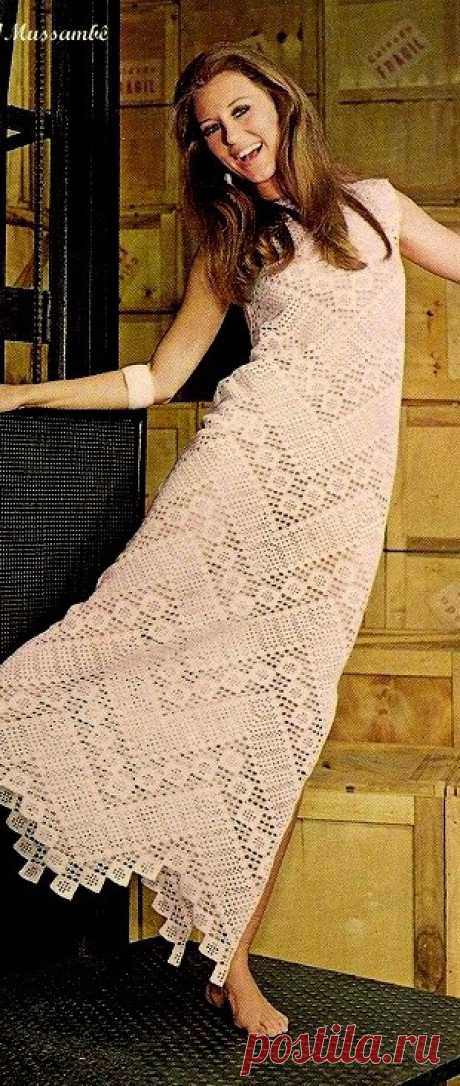 Crochet filet dress. Crochet filet dress, free pattern.
